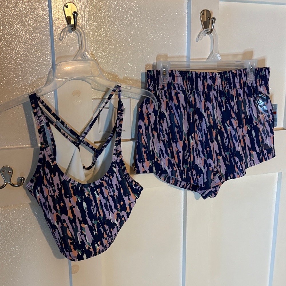 dip Women's Strappy Abstract Pajama Set - Pink and Navy